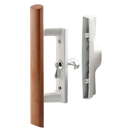 PRIMELINE TOOLS Patio Door Internal Style door Handle, White, 3-1/2 in. Hole Centers (Single Pack) C 1194