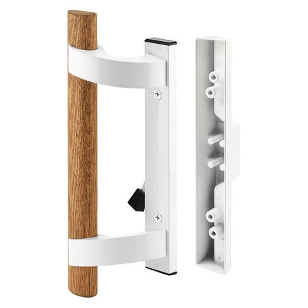 Primeline Tools Patio Door Mortise Style Handle, White Diecast with Wood Handle (Single Pack) C 1128