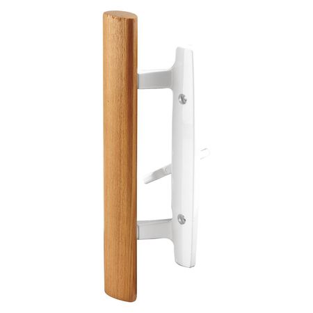 PRIMELINE TOOLS Patio door Mortise Style Handle, White Diecast with Wood Handle (Single Pack) C 1208