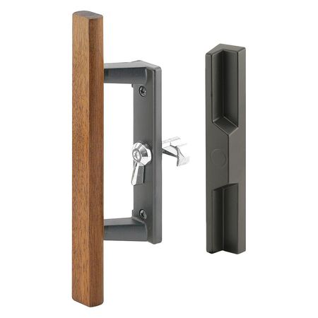 PRIMELINE TOOLS Sliding Door Handle, Black with Wood Handle (Single Pack) C 1260