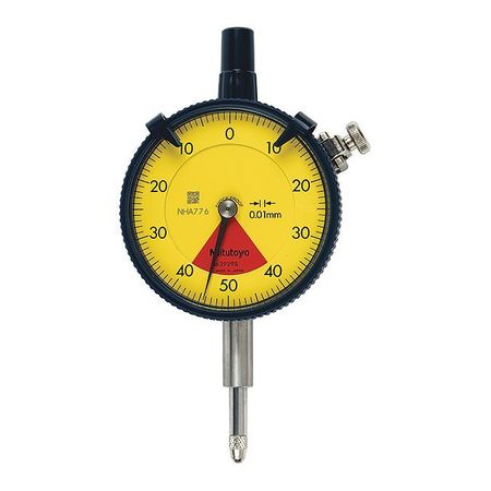 MITUTOYO Dial Indicator, 0 to 0.8mm Range, yellow 2929A