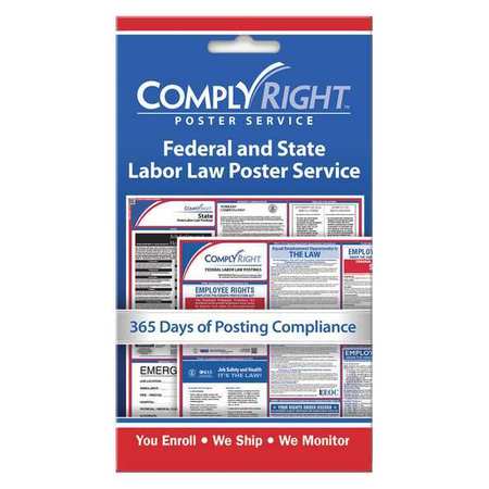 COMPLYRIGHT Federal & State Labor Law Poster Service Card, English CRPS01