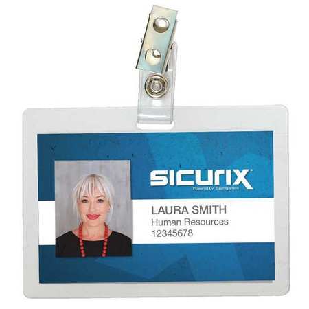 SICURIX ID Badge Holder, Horizontal, PK100 BAU 62916