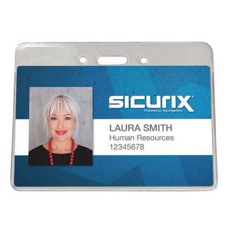 SICURIX ID Badge Holder, Horizontal, PK50 BAU 47810