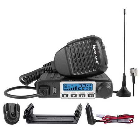 Midland Radio Mobile Two Way Radio, 15 Output Watts, Blk MXT115