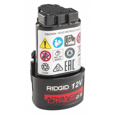RIDGID 12.0V Li-Ion Battery, 2.5Ah Capacity 55183
