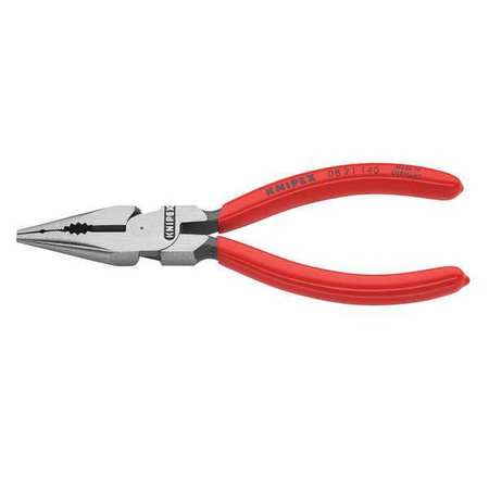 KNIPEX 6 in Needle Nose Plier, Side Cutter Dipped Handle 08 21 145 SBA