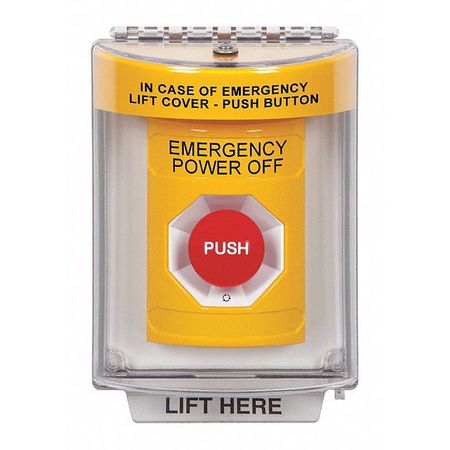 SAFETY TECHNOLOGY INTERNATIONAL Emergency Power Off Push Button, 2-7/8" D SS2241PO-EN