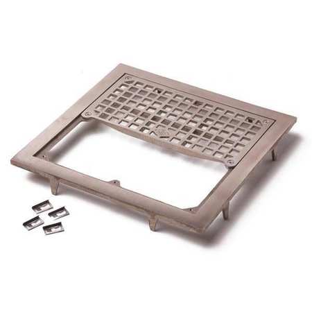 JAY R. SMITH MANUFACTURING Floor Drain, Nickel Bronze, Square, 1-1/2"H 3140-12NB