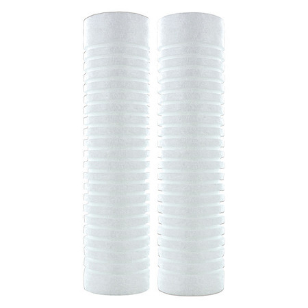 Trident Filter Cartridge, 7 gpm, 50 Micron, 2-1/2" O.D., 9 7/8 in H, 2 PK 54JJ98