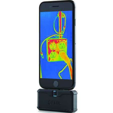 Flir Smart Phone Adapter, -4 deg to 248 deg. F, Number of Color Palettes: 9 FLIR ONE PRO LT iOS