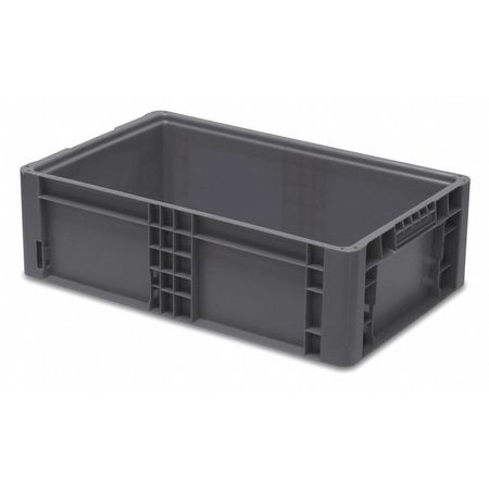 Ssi Schaefer Straight Wall Container, Charcoal, Polypropylene, 24 in L, 1.12 cu ft Volume Capacity NF241507.ASGY3