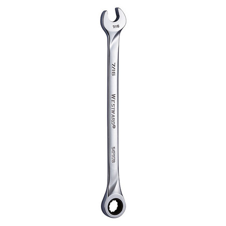 Westward Wrench, Combination/Extra Long, SAE, 7/16" 54PN78