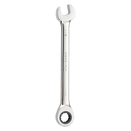 WESTWARD Ratcheting Combination Wrench, SAE, 7 in Length, 1/2 in Head, 12 Points 54PN27