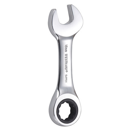 WESTWARD Wrench, Combination/Stubby, Metric, 18mm 54PP31