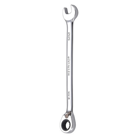WESTWARD Ratcheting Wrench, Combination, Metric, 9m 54PP47