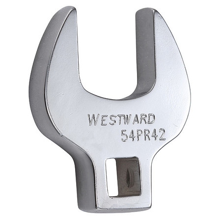 Westward 3/8" Drive, SAE 7/8" Crowfoot Socket Wrench, Open End Head, Chrome Finish 54PR42