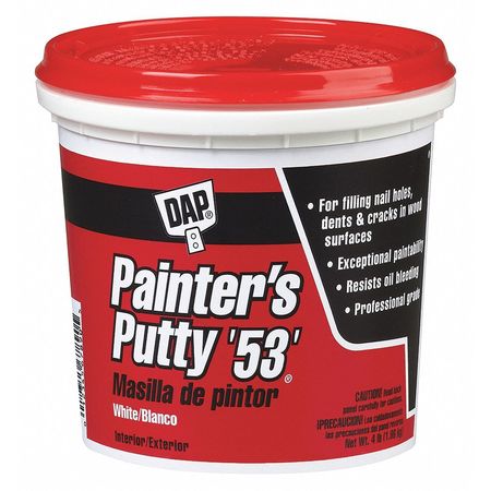 DAP Wood Filler 16 oz Size, Tub White Painter's Putty 12242