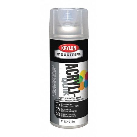 Krylon Industrial Spray Paint, Crystal Clear, Gloss, 12 oz K01301A07
