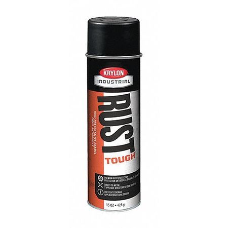 Krylon Industrial Rust Preventative Spray Paint, Black, Semi-Flat, 14 oz K00779007