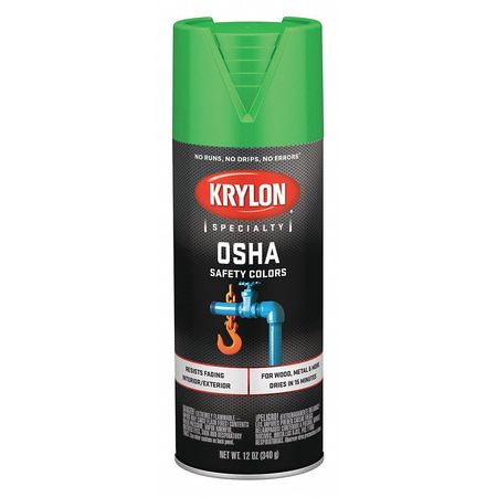 Krylon Spray Paint, Clover Safety Green, Gloss, 12 oz K02012777