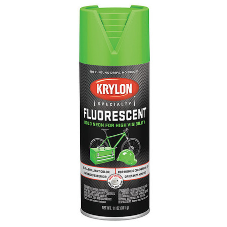 Krylon Spray Paint, Flourescent Green, Gloss, 11 oz K03106888