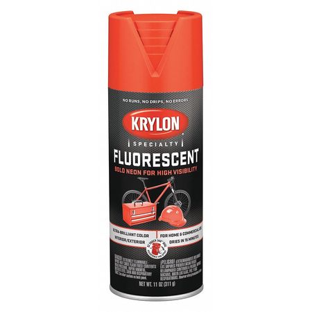 Krylon Spray Paint, Flourescent Red Orange, Gloss, 11 oz K03101777