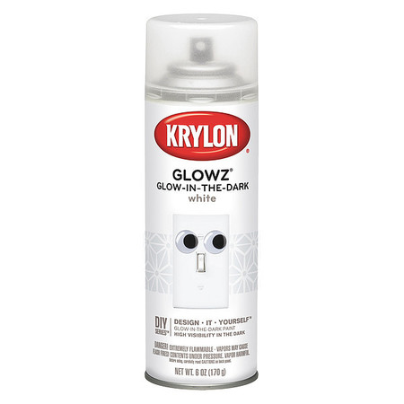 KRYLON Glow-in-the-Dark Spray Paint, White, Gloss, 6 oz K03152007