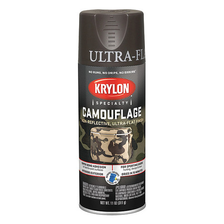 Krylon Spray Paint, Brown, Ultra-Flat, 11 oz K04292777