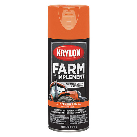 Krylon Spray Paint, Allis Chalmers Orange, High Gloss, 12 oz K01940008