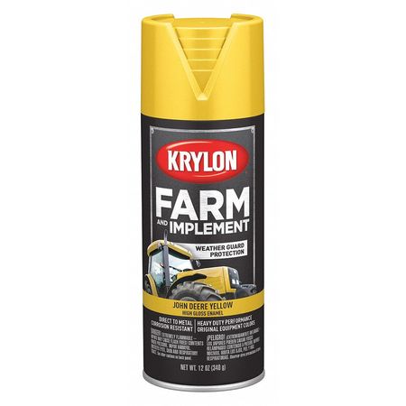 KRYLON Spray Paint, John Deere Yellow, High Gloss, 12 oz K01934008