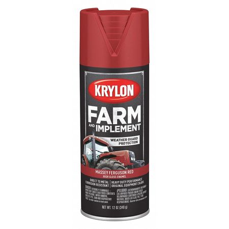 Krylon Spray Paint, Massey Ferguson Red, High Gloss, 12 oz K01939008