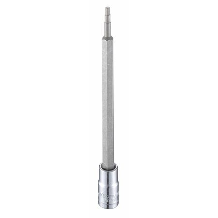 Westward 1/4 in Drive Hex Socket Bit Metric 3 mm Tip, 4 3/4 in L 54TM18