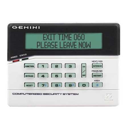 Napco Wireless Intrusion Keypad, 5-7/8" W, LCD GEM-RP1CAE2