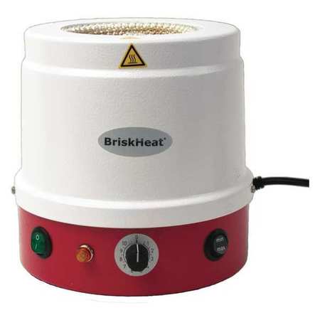 BRISKHEAT Heating Mantle, Metal-Housed, 120V, 815W, 4000mL, Built-In Controller HM4000MC1