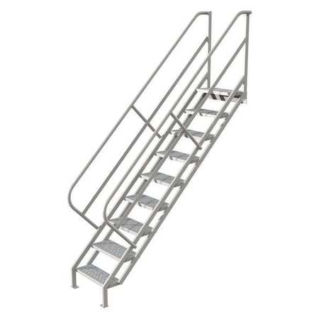 TRI-ARC 123 1/2 in Stair Unit, Steel, 9 Steps, Gray Powder Coated Finish, 450 lb Load Capacity WISS109246