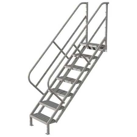 TRI-ARC 104 1/2 in Stair Unit, Steel, 7 Steps, Gray Powder Coated Finish, 450 lb Load Capacity WISS107242