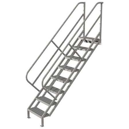 TRI-ARC 114 in Stair Unit, Steel, 8 Steps, Gray Powder Coated Finish, 450 lb Load Capacity WISS108242