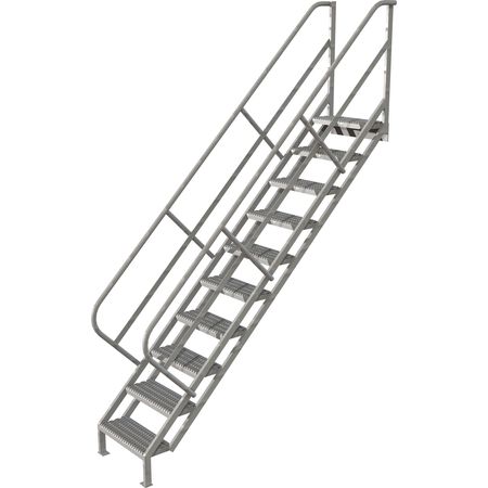 Tri-Arc 133 in Stair Unit, Steel, 10 Steps, Gray Powder Coated Finish, 450 lb Load Capacity WISS110242