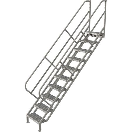 TRI-ARC 133 in Stair Unit, Steel, 10 Steps, Gray Powder Coated Finish, 450 lb Load Capacity WISS110242