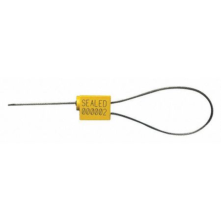 TYDENBROOKS EZ Loc Plus ABS/Zinc Cable Seal, Yellow, 12" L, PK100 V47150121-06-GRAI