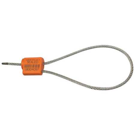 TYDENBROOKS EZ Loc Plus ABS/Zinc Cable Seal, Orange, 12" L, PK100 V47150121-04-GRAI