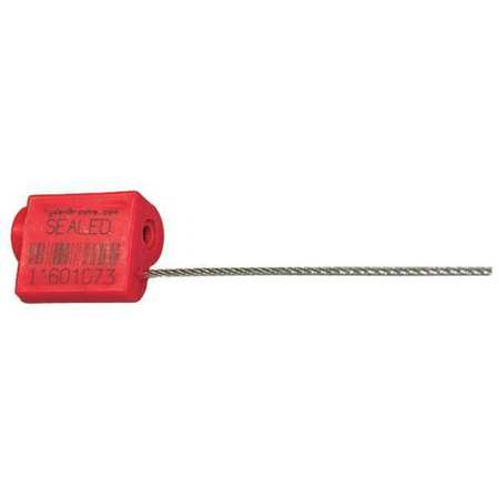 Tydenbrooks EZ Loc Plus ABS/Zinc Cable Seal, Red, 12" L, PK100 V47140121-01-GRAI