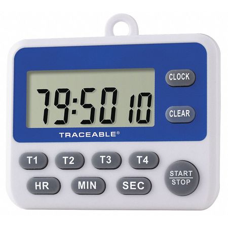 Traceable Digital Timer, 2-3/8" H, 2-3/4" W, LCD 5001
