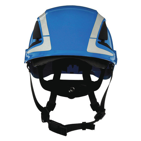 3M SecureFit Safety Helmet, Front Brim, Type 1, Class C, Reflective, Vented, Ractchet (6-point), Blue X5003VX-ANSI