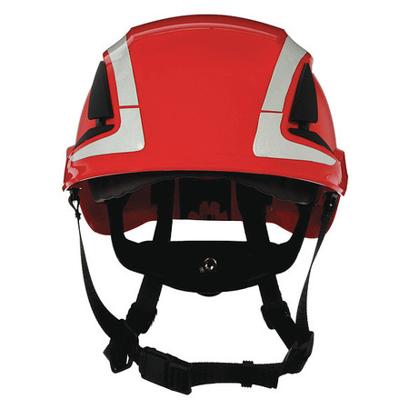 3M SecureFit Safety Helmet, Front Brim, Type 1, Class C, Reflective, Vented, Ractchet (6-point), Red X5005VX-ANSI
