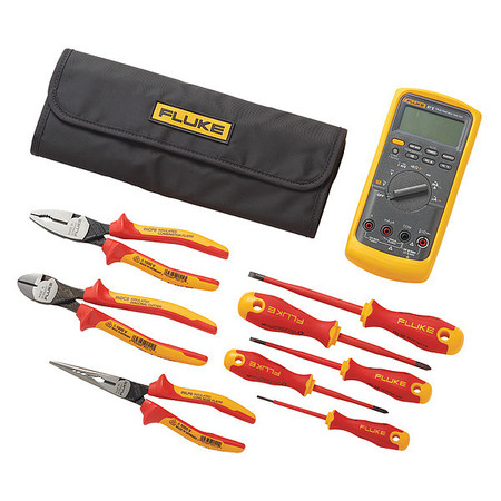 Fluke Digital Multimeter Kit, 1,000 Max. AC Volts, 1,000 Max. DC Volts, 10 Max. AC Amps, 10 Max. DC Amps IB875K