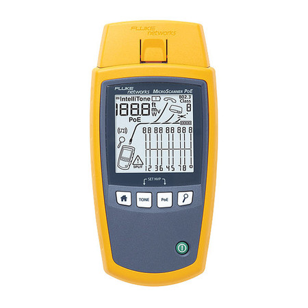 Fluke Networks Cable Tester, Connector Type RJ45 MS-POE