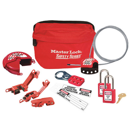Master Lock Portable Lockout Kit, Filled, Pouch, Red S1010DGCKIT