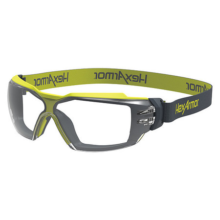 HEXARMOR Safety Glasses, MX350, Adjustable Head Strap, Full-Frame, Anti-Fog Coating, TruShield S, Clear Lens 11-23001-04